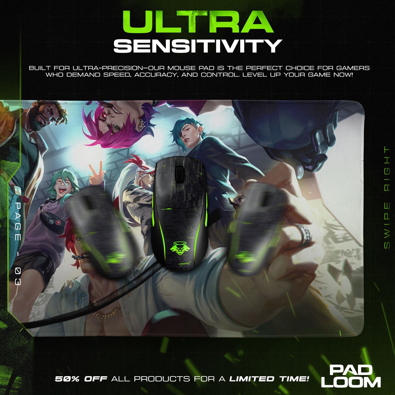 League of Legends Heartsteel Group Mouse Pad, Gamer Desk Mat Padloom