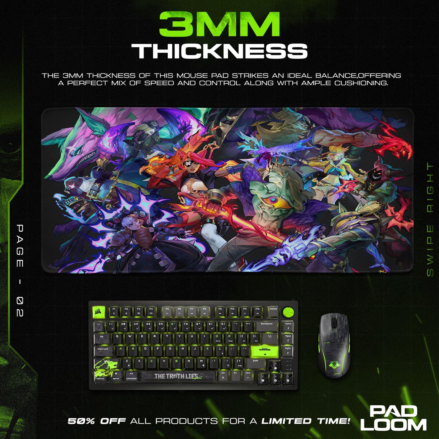 League of Legends Mouse Pad, Champion Showdown MOBA Desk Mat Padloom
