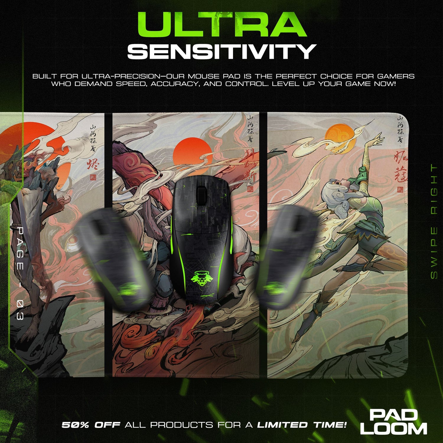 League of Legends Mouse Pad, Samurai Champions MOBA Desk Mat Padloom
