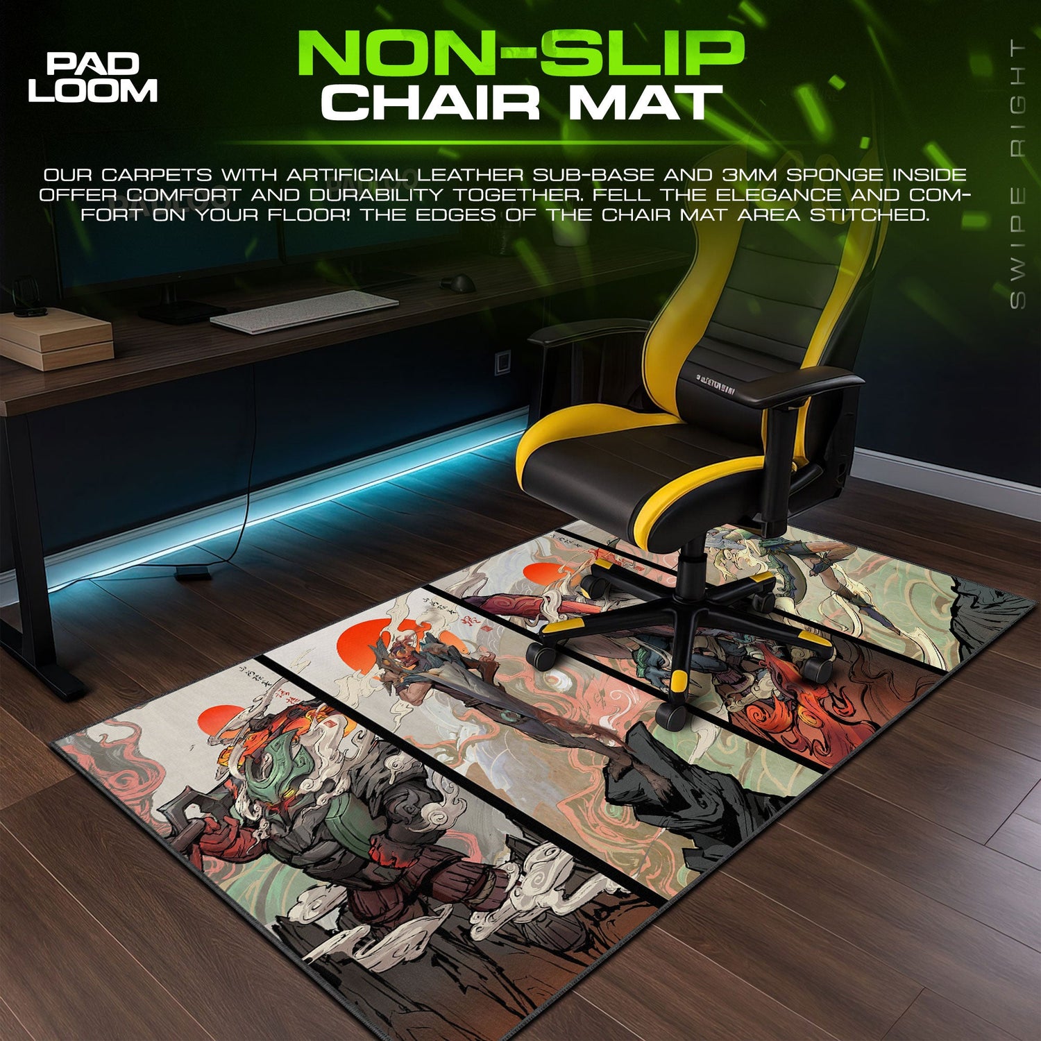 League of Legends Mouse Pad, Samurai Champions MOBA Desk Mat Padloom