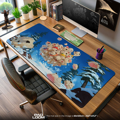 League of Legends Poro Snowball Mouse Pad, MOBA Gamer Desk Mat