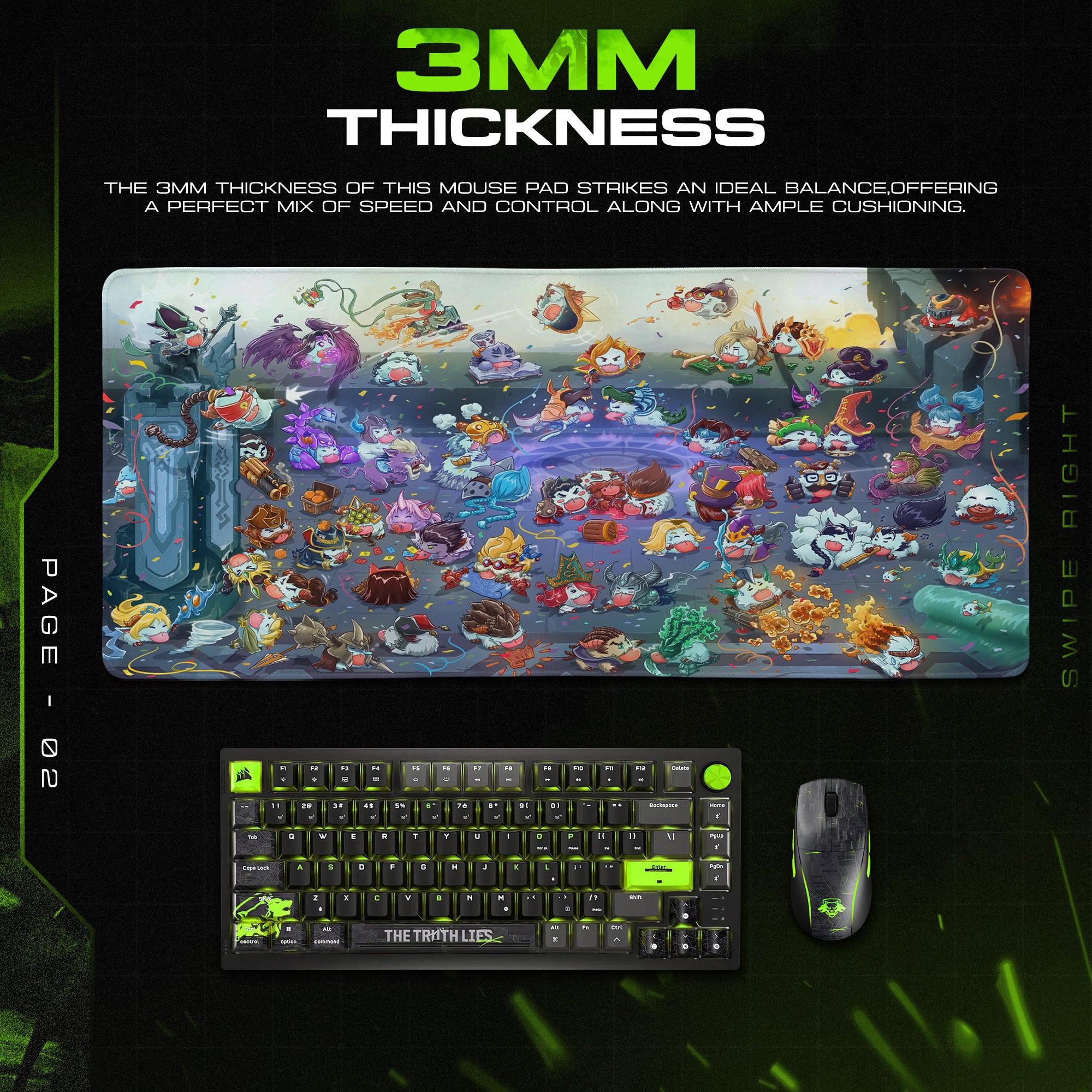 League of Legends Rift Legends Mouse Pad – Gaming Desk Mat