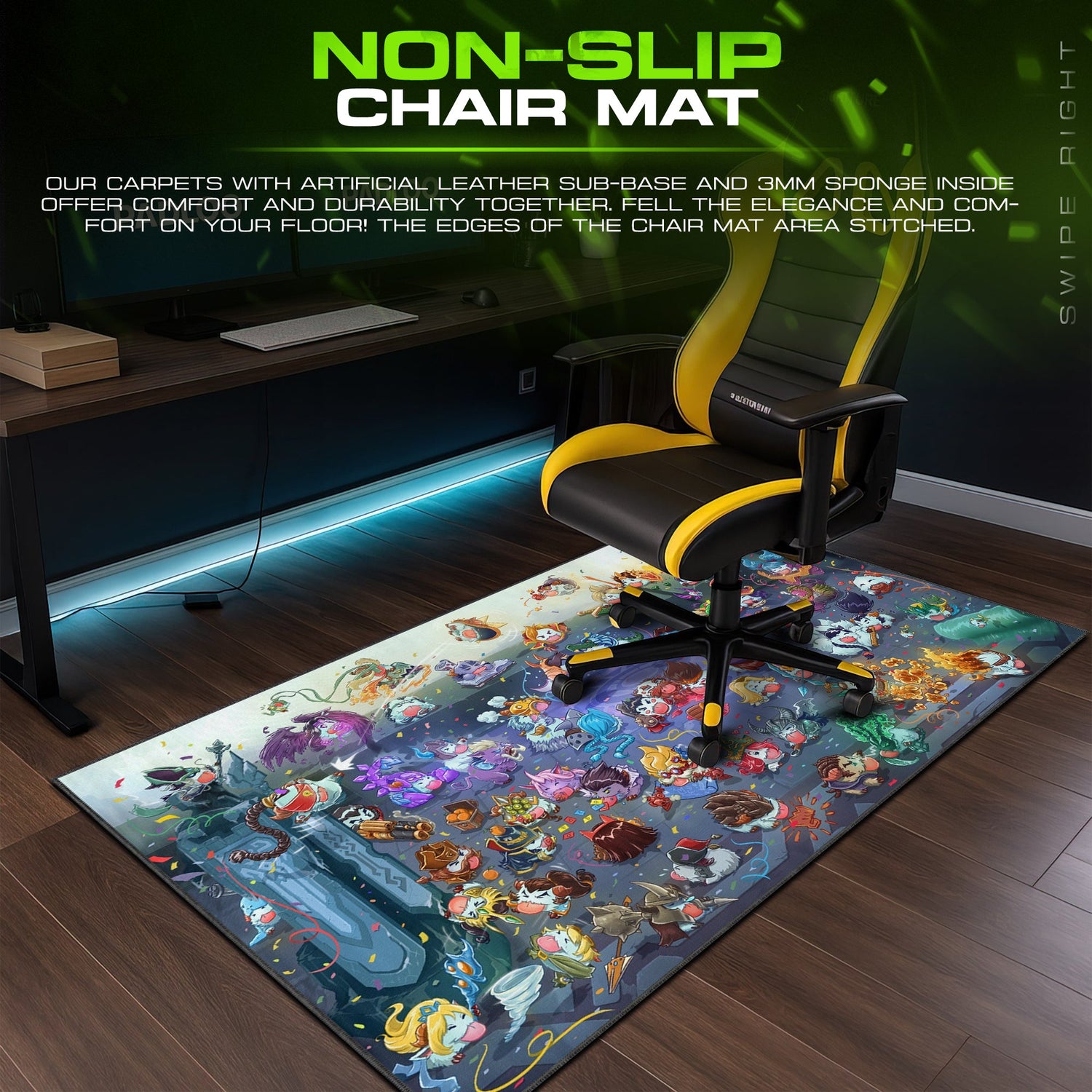 League of Legends Rift Legends Mouse Pad – Gaming Desk Mat Padloom