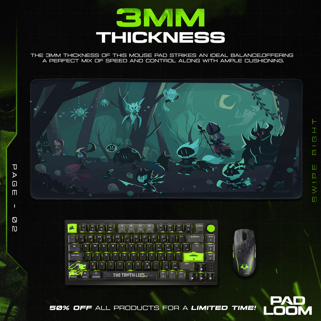 League of Legends Shadow Chibis Mouse Pad, Gamer Desk Mat