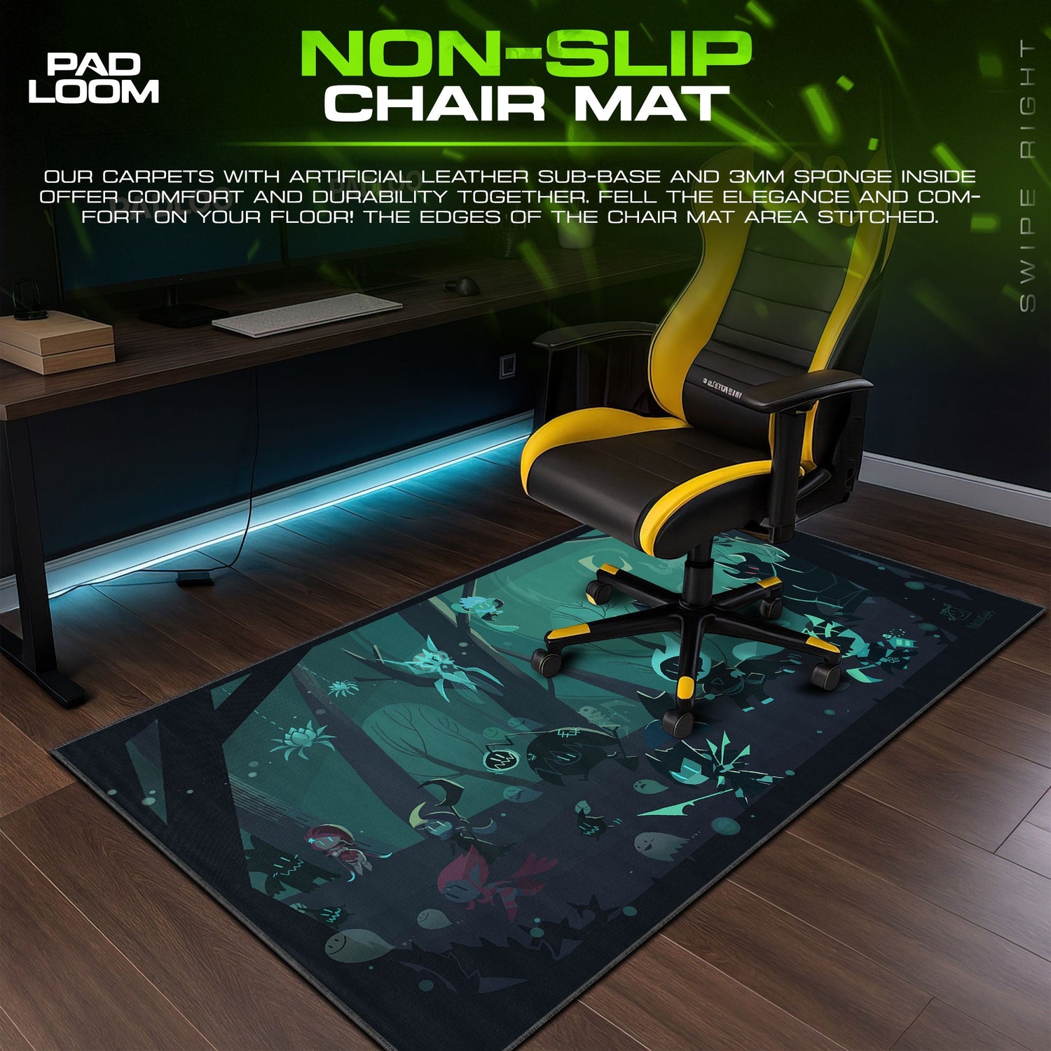 League of Legends Shadow Chibis Mouse Pad, Gamer Desk Mat Padloom