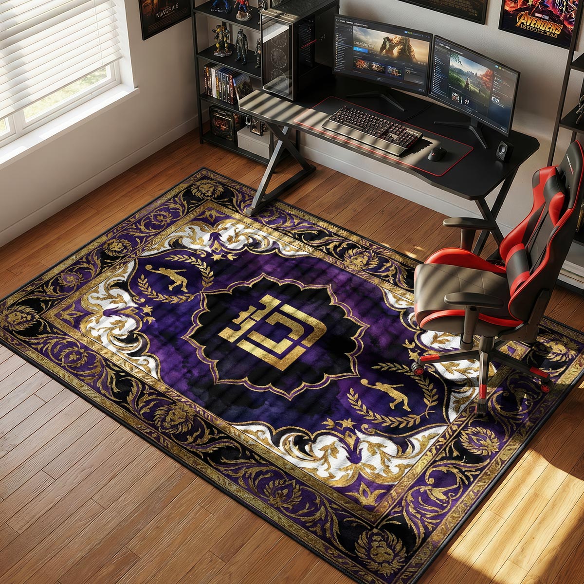 LeBron James Crown Royal Purple Floor Decor rug — main product view