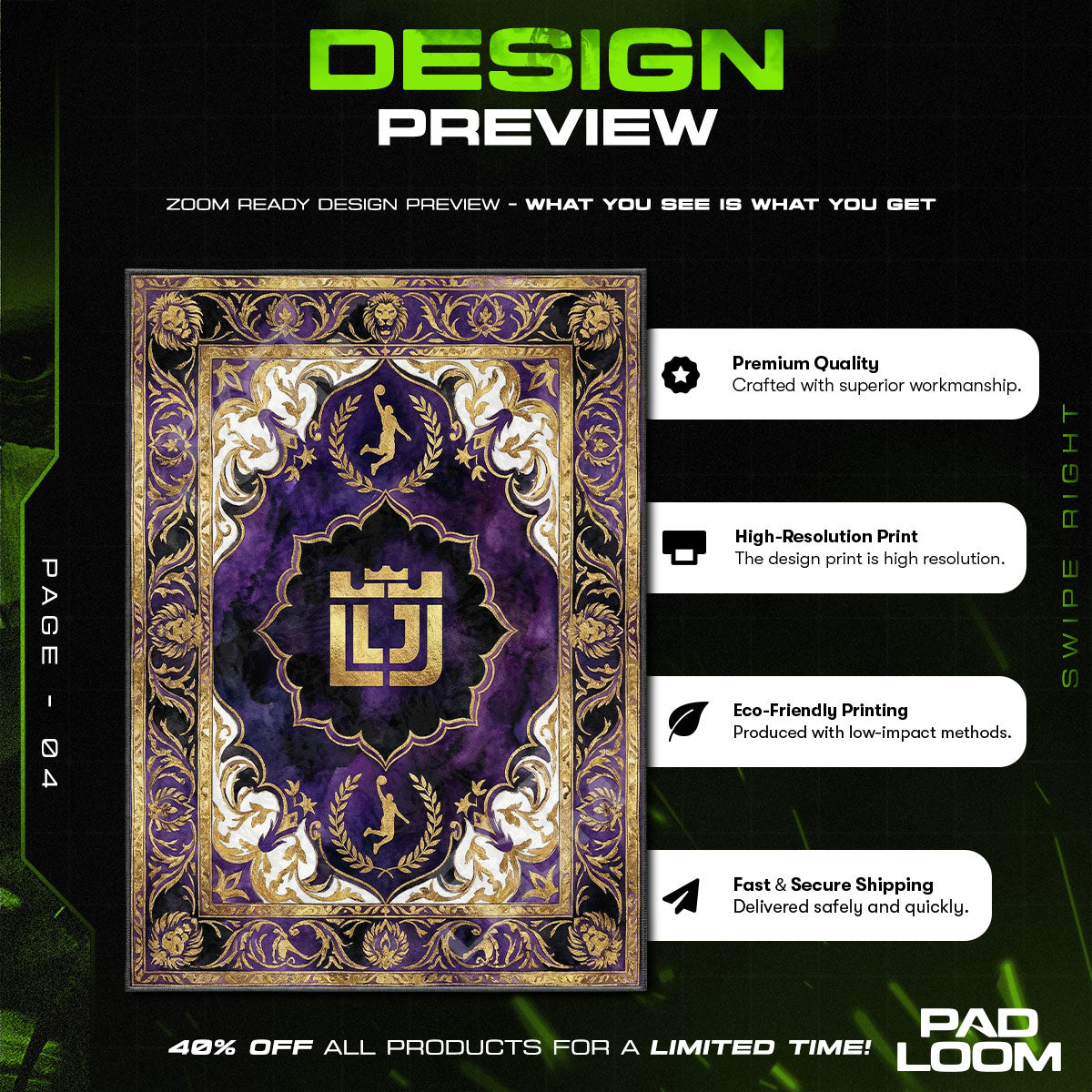 Decor character design printed on rug