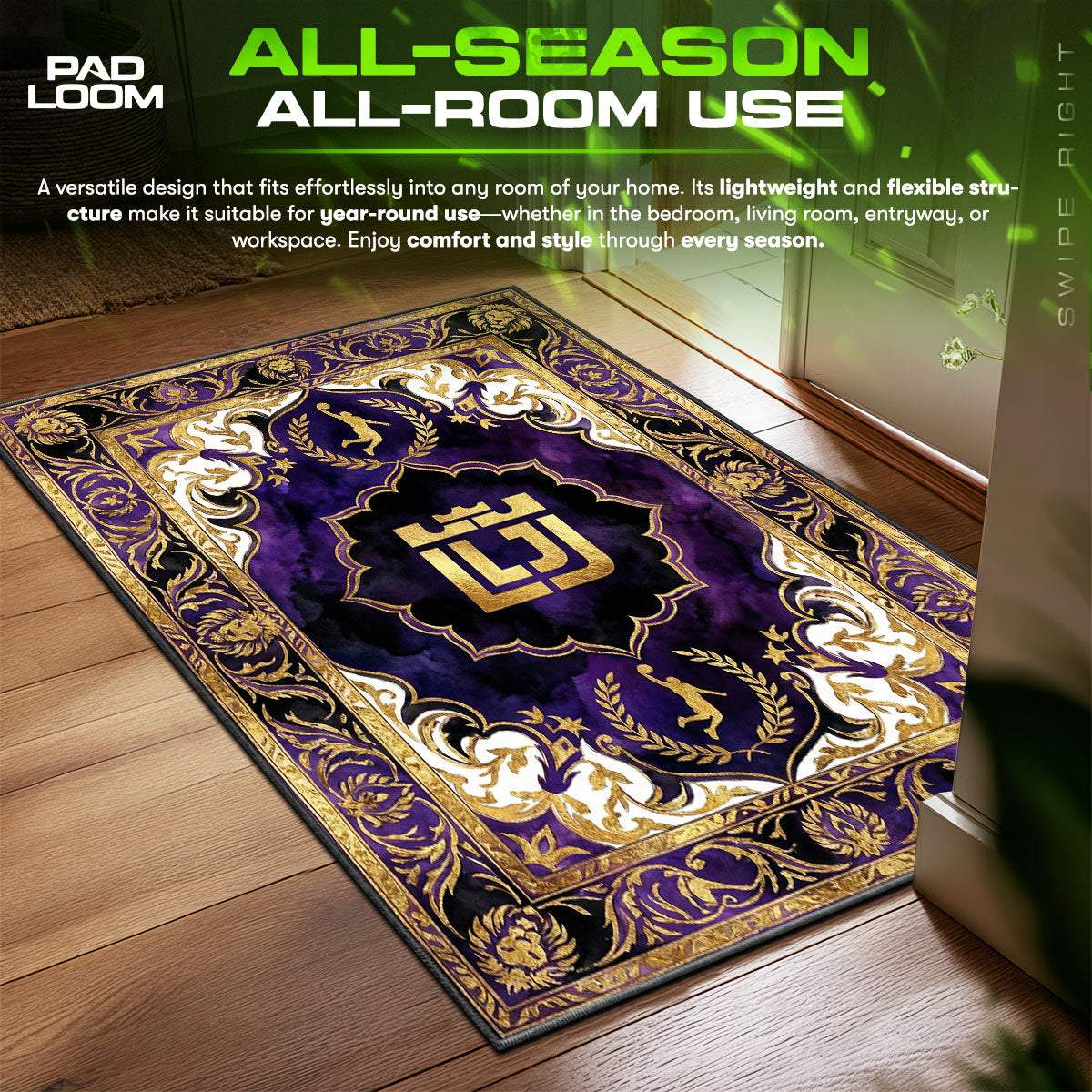 LeBron James Crown Royal Purple Floor Decor fan rug — premium quality print