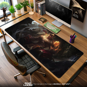 Lee Sin Burning Fist Mouse Pad, League of Legends Gaming Desk Mat