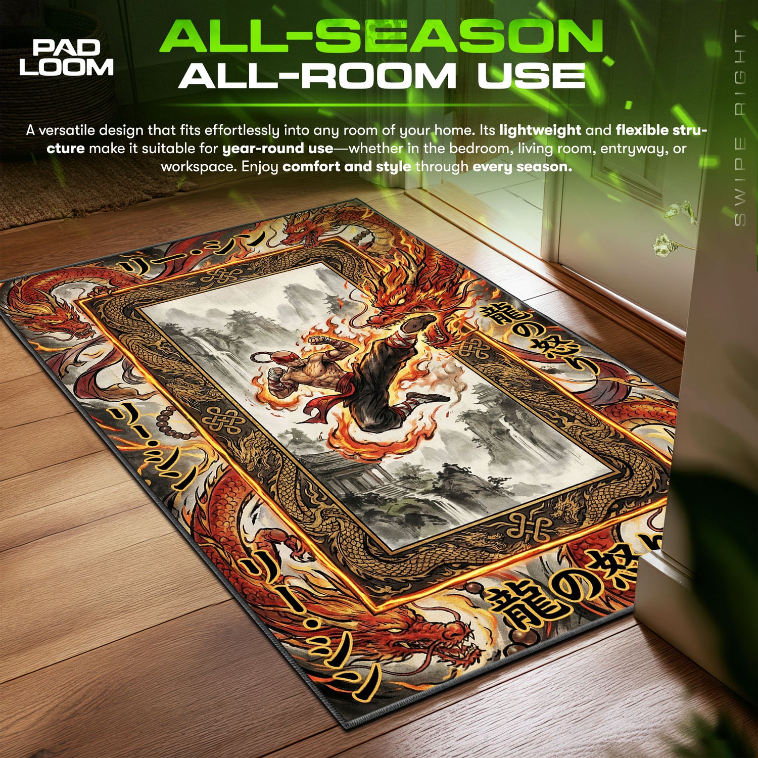 Lee Sin Dragon Rage Rug - League of Legends Chair Mat
