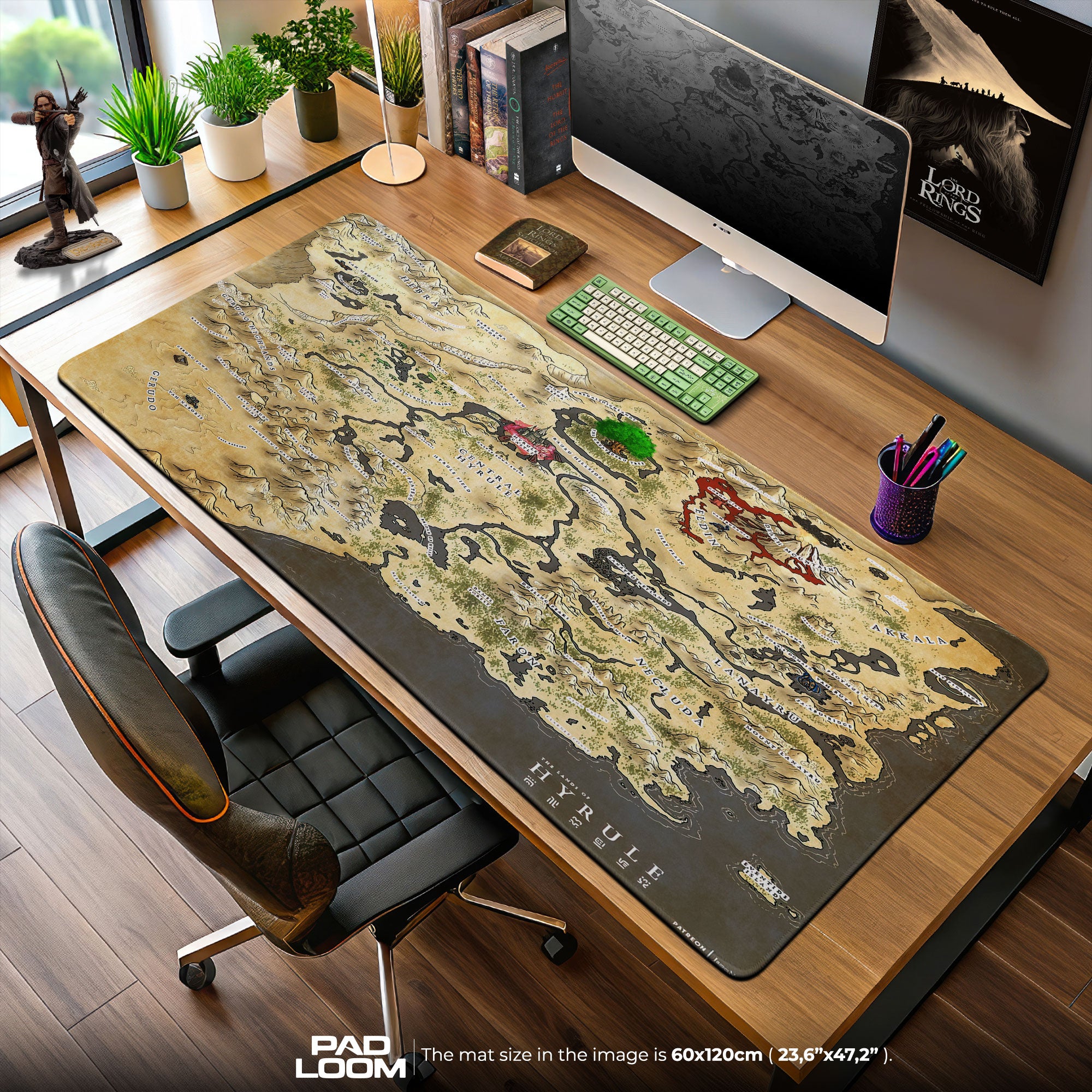 Legend of Zelda Hyrule Map Mouse Pad – Gaming Desk Mat
