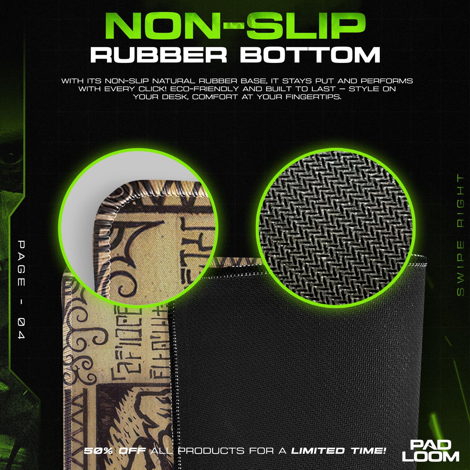 Legend of Zelda Mouse Pad, Hylian Scroll Desk Mat Padloom