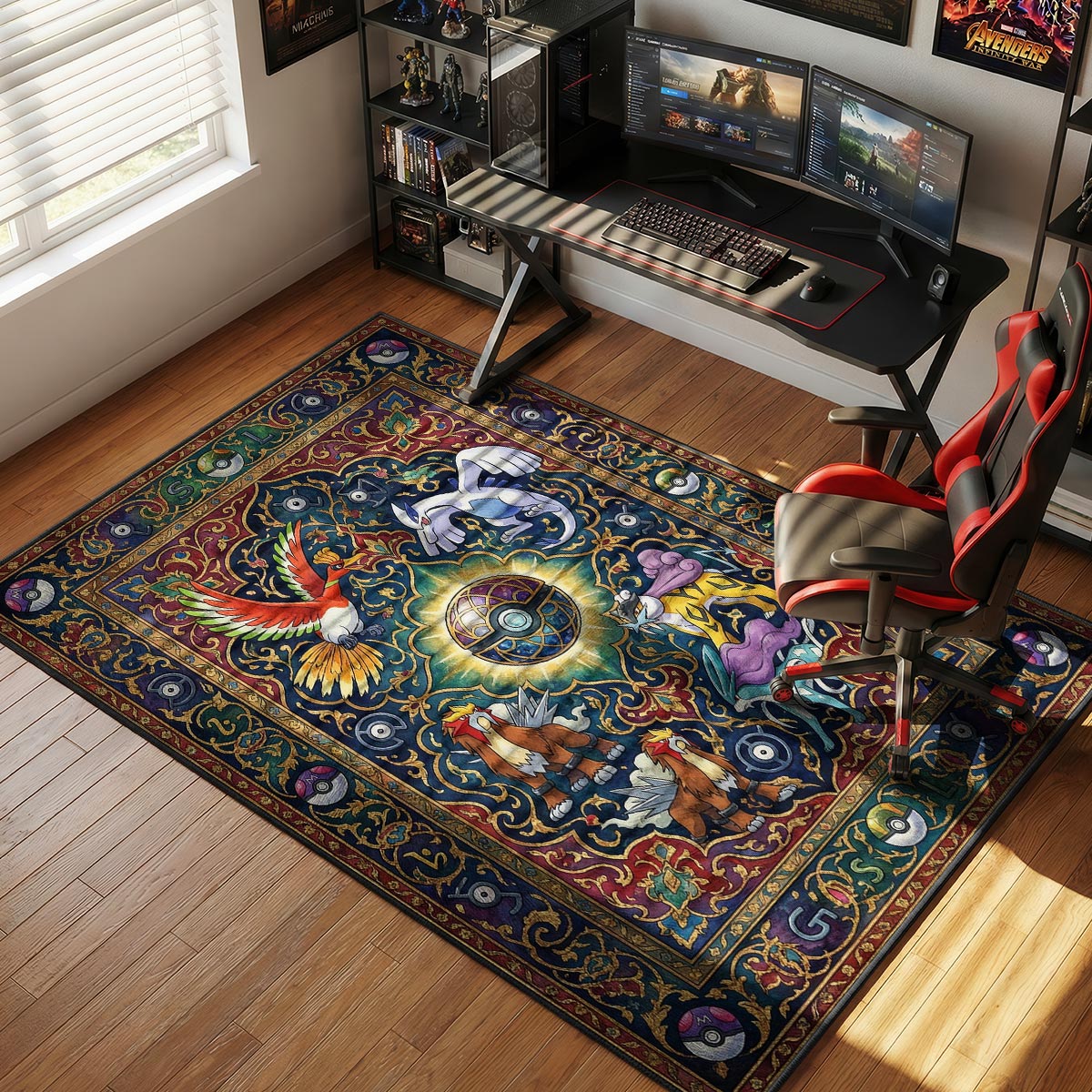 Legendary Beasts Pokémon Chair rug — main product view