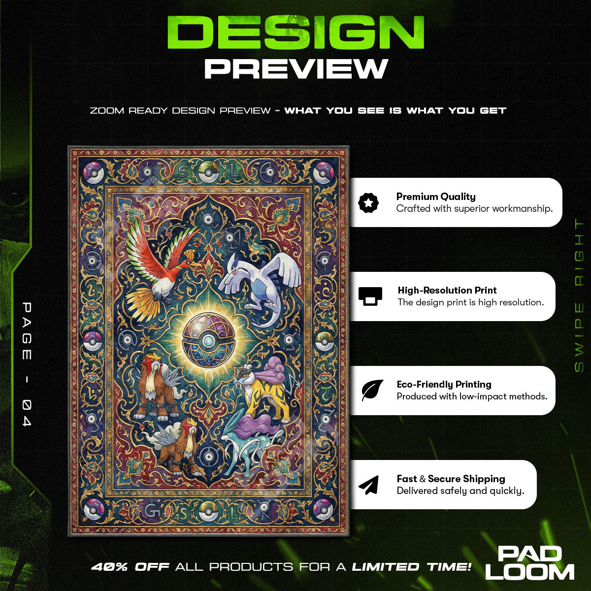 Chair character design printed on rug