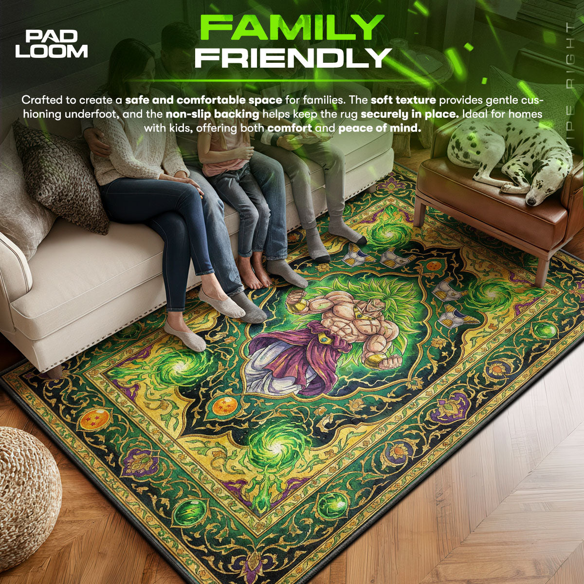 Legendary area rug showing full home decor artwork