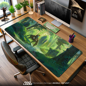 Legendary Forest Rider Mouse Pad, Fantasy Adventure Desk Mat