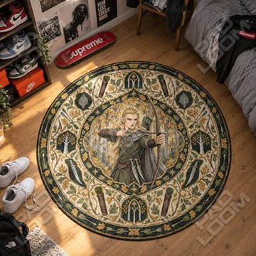 Legolas Aiming Round Rug - Lord of the Rings Chair Mat