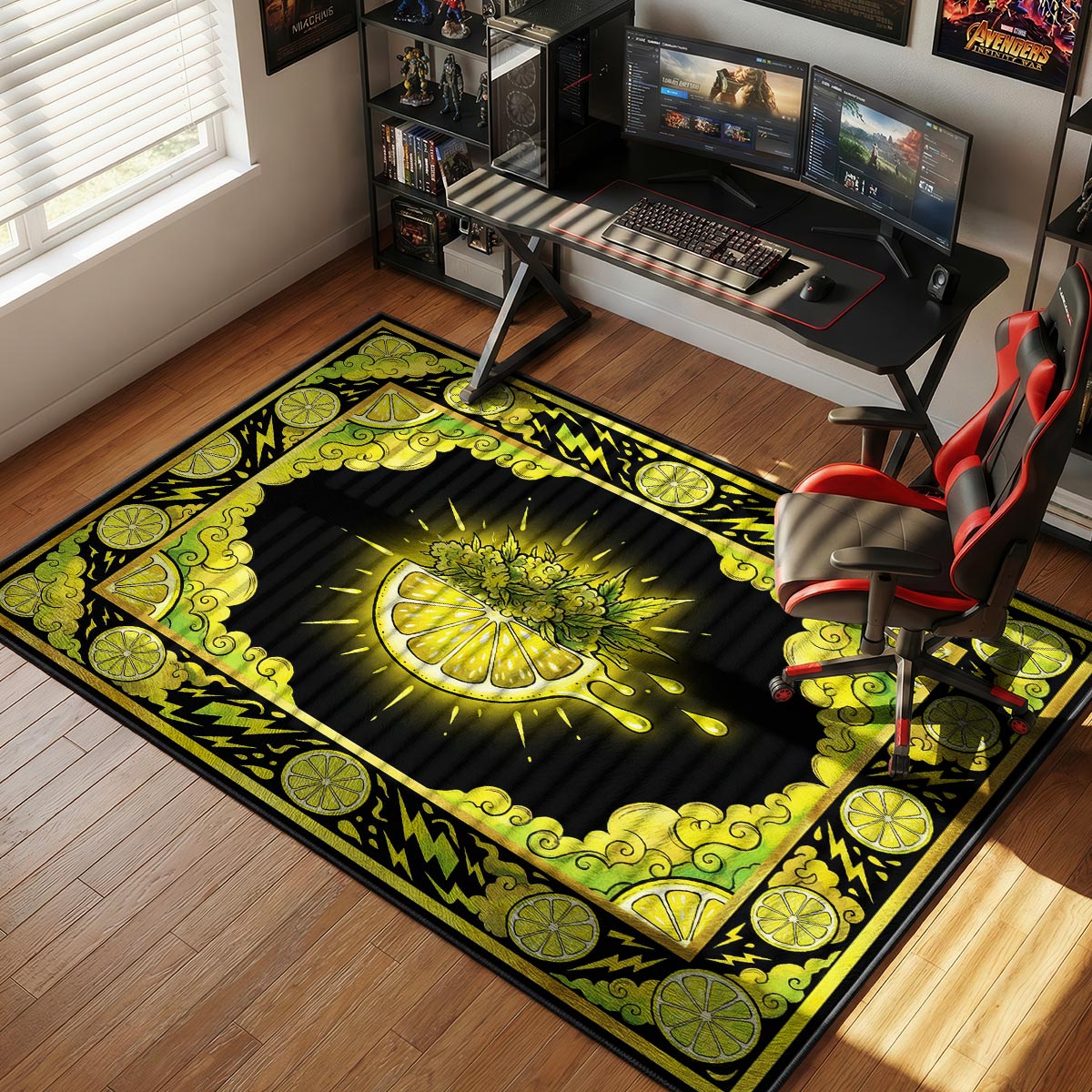 Lemon Haze Dripping Streetwear rug — main product view