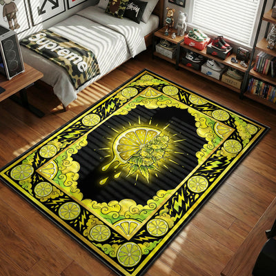 Lemon Haze Dripping Rug - Streetwear Mat