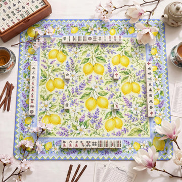 Lemon Lavender Mahjong Mat – neoprene mah jongg table mat