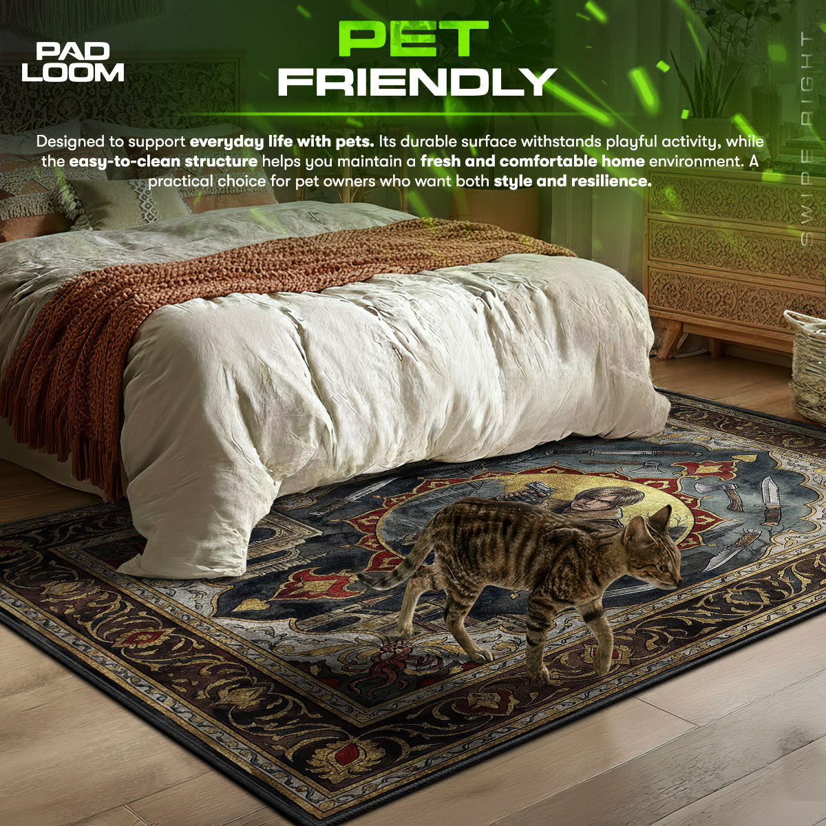 Leon Kennedy Survivor Portrait Rug - Resident Evil 4 Chair Mat