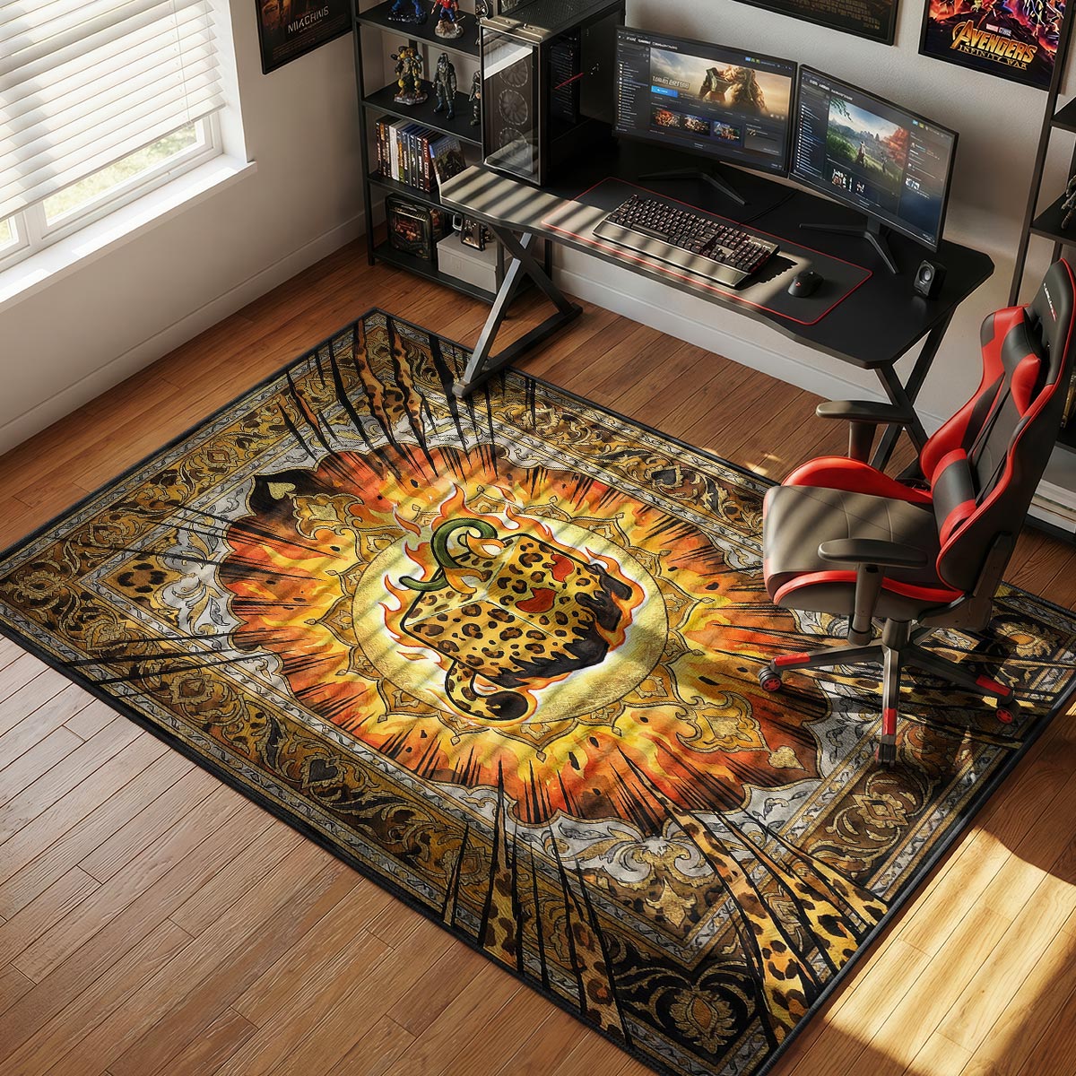 Leopard Fruit Beast Fury Rug - Blox Fruits Chair Mat