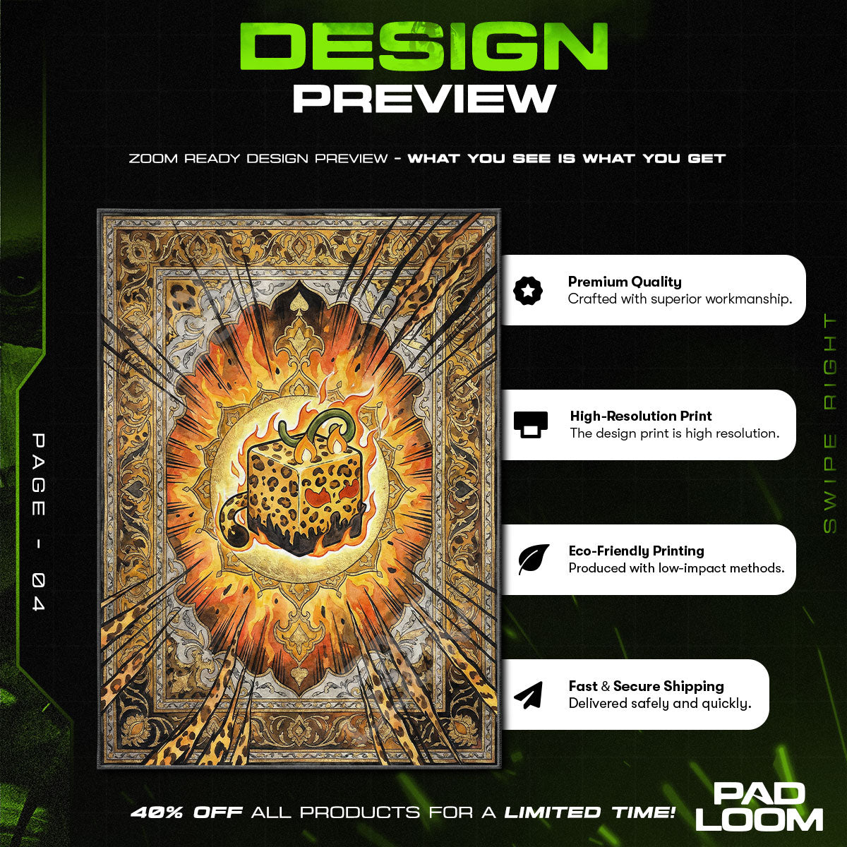 Leopard Fruit Beast Fury Rug - Blox Fruits Chair Mat