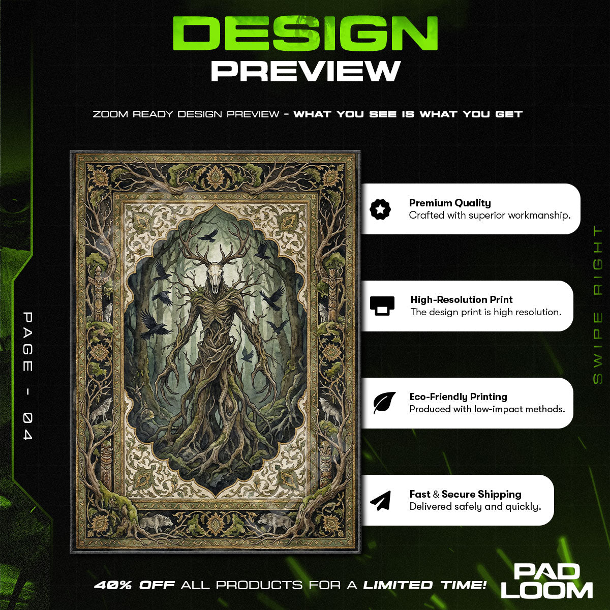 Leshen Ancient Forest Rug - The Witcher 3 Chair Mat