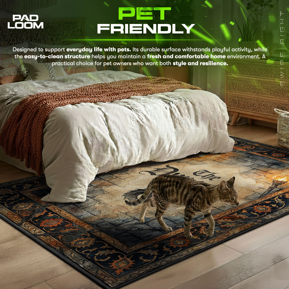 Level Up Mosaic Rug — Gaming Room Area Rug