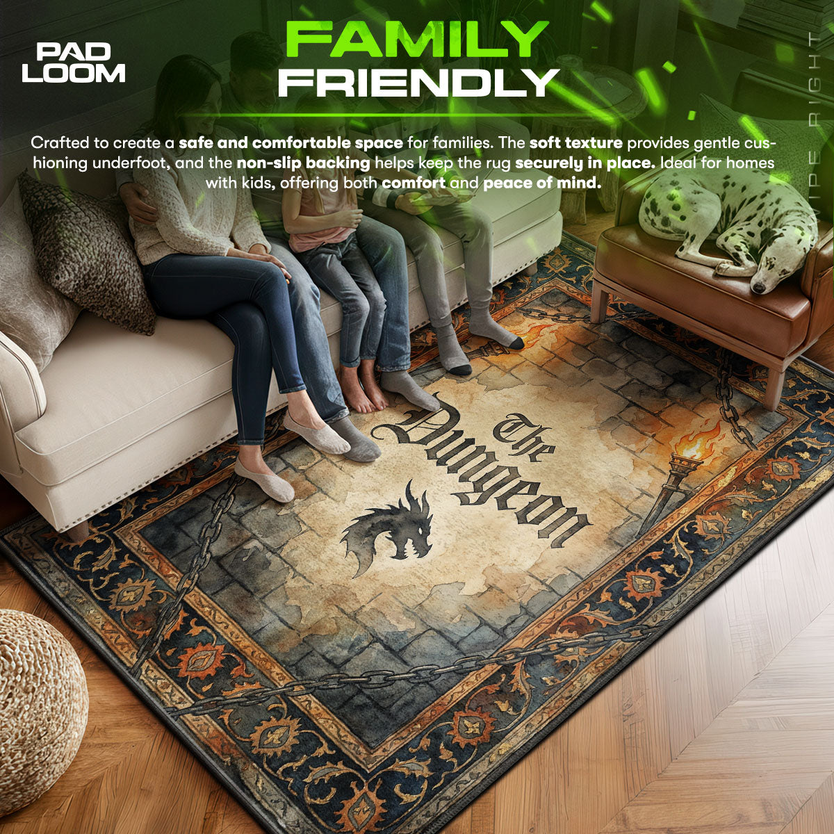 Level Up Mosaic Rug — Gaming Room Area Rug