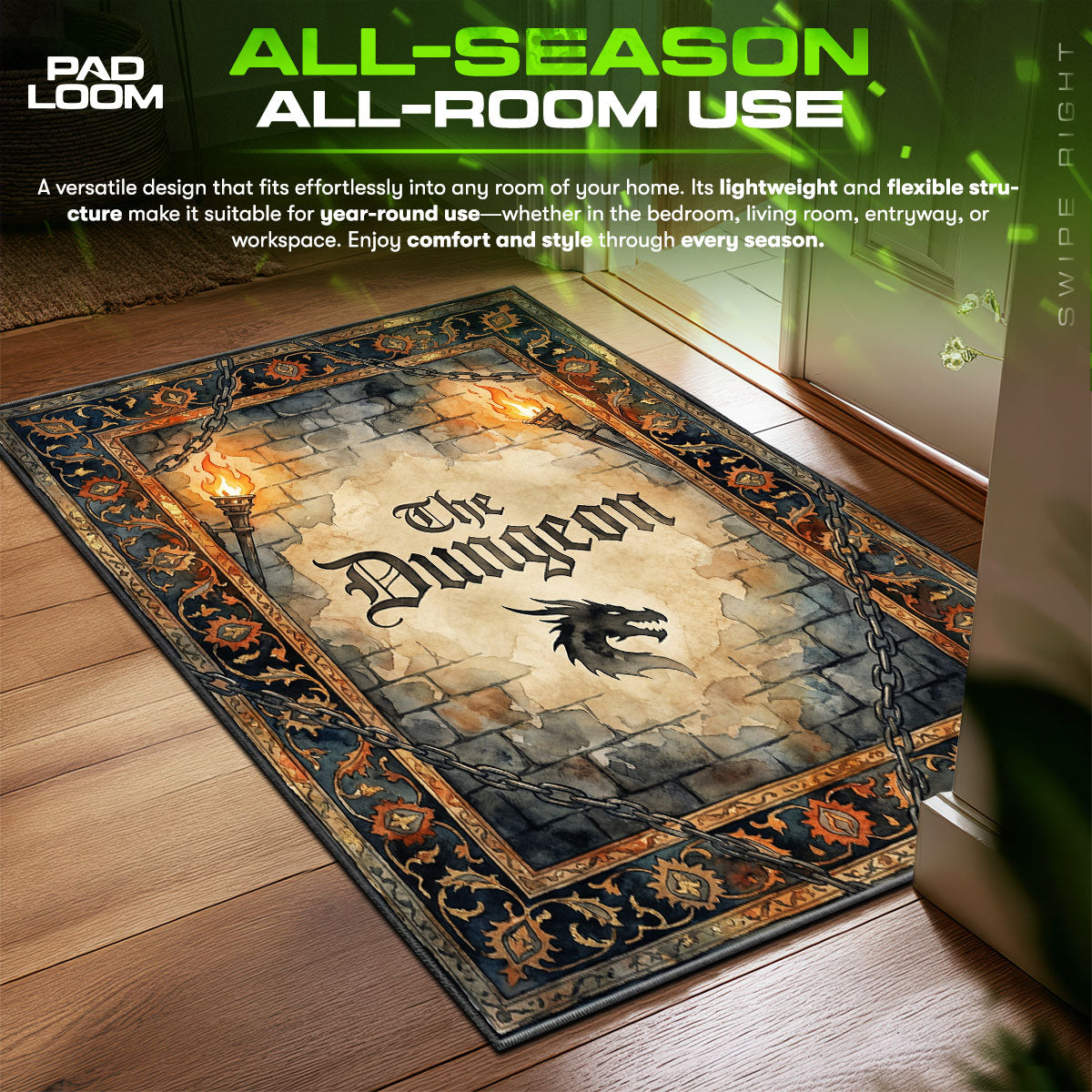 Level Up Mosaic Rug — Gaming Room Area Rug