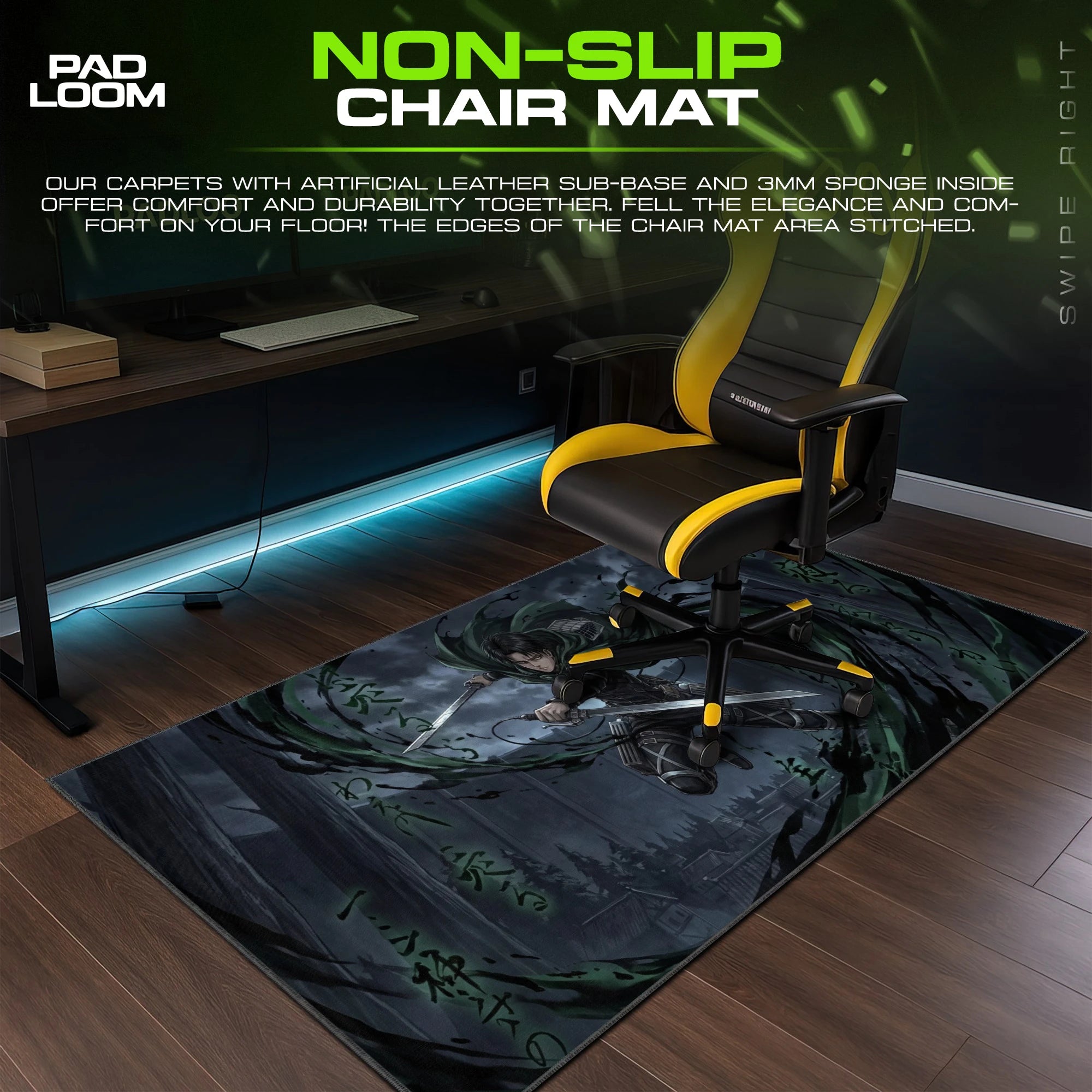 Levi Blade Whirl Mouse Pad - Attack on Titan Desk Mat