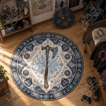 Leviathan Frost Round Rug - God of War Chair Mat