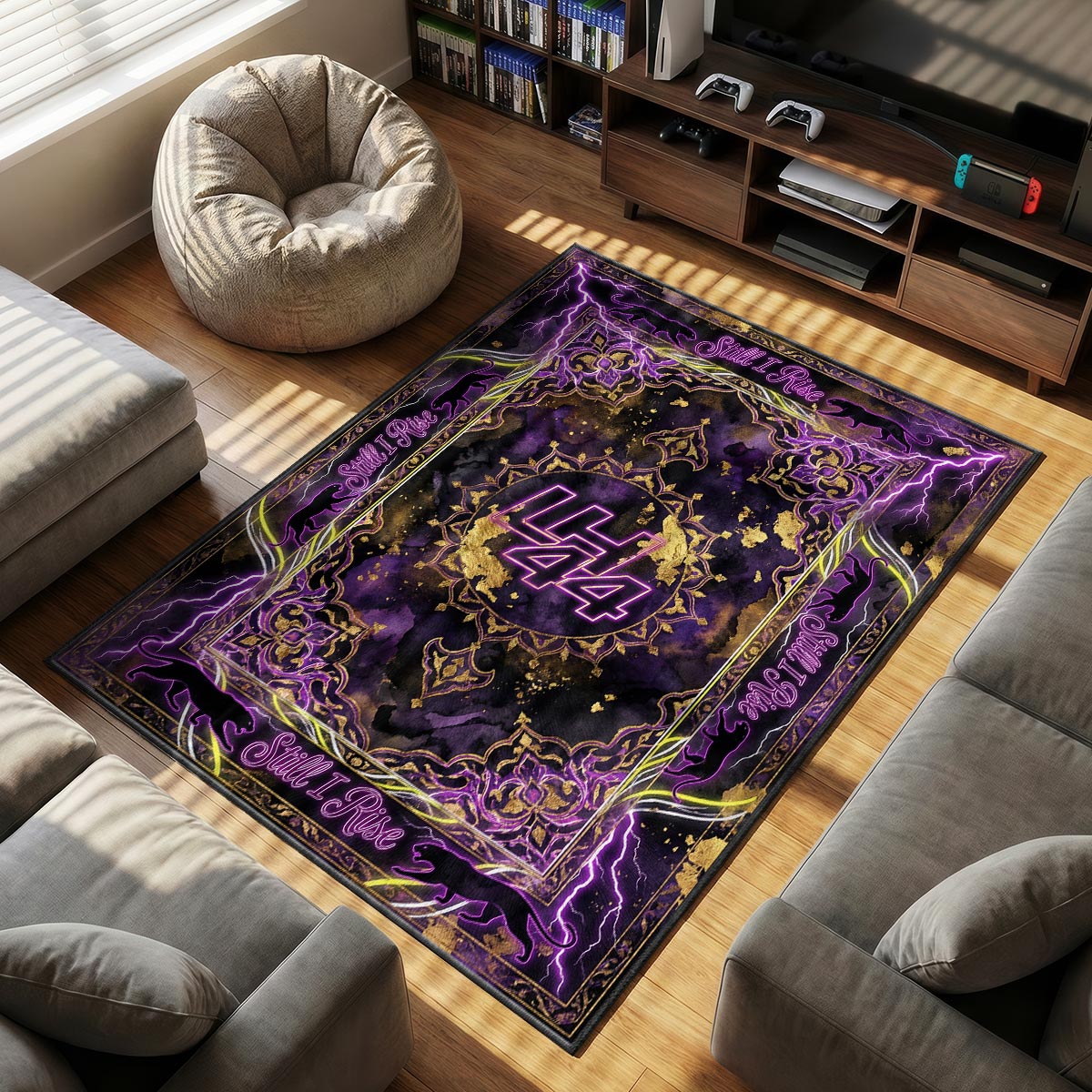 Lewis Hamilton themed area rug for home decor fans