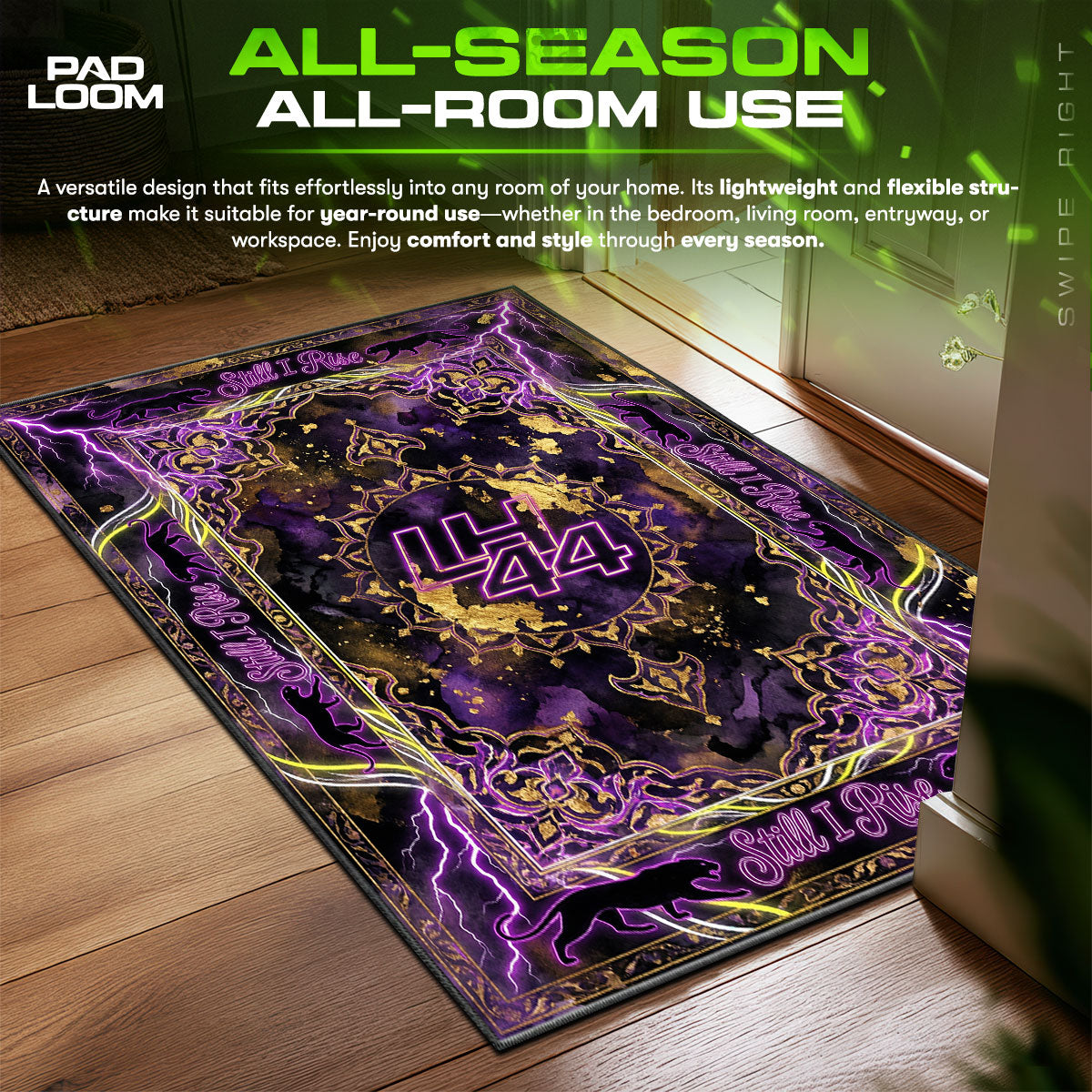 Lewis Hamilton LH44 F1 Floor fan rug — premium quality print