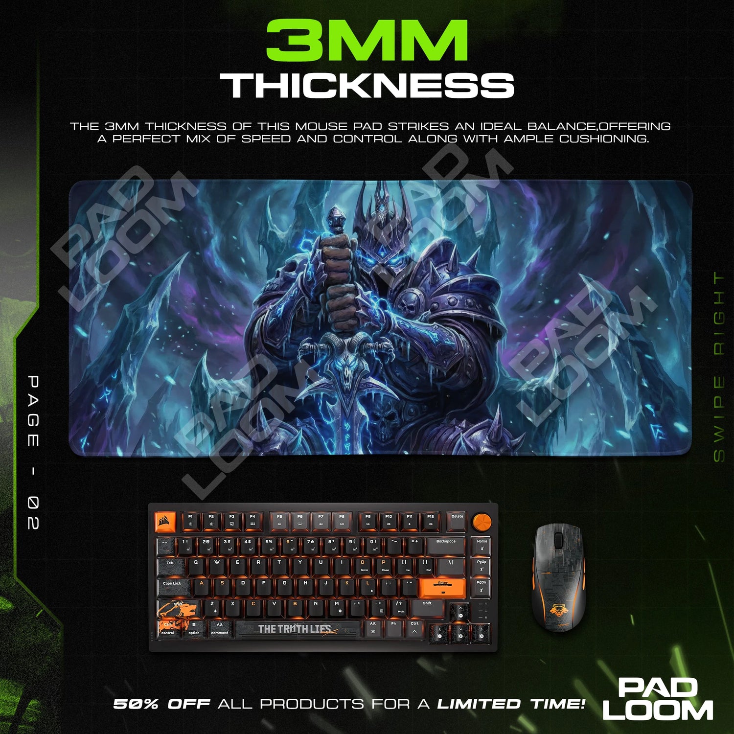 Lich King Frostmourne Mouse Pad - Warcraft Desk Mat