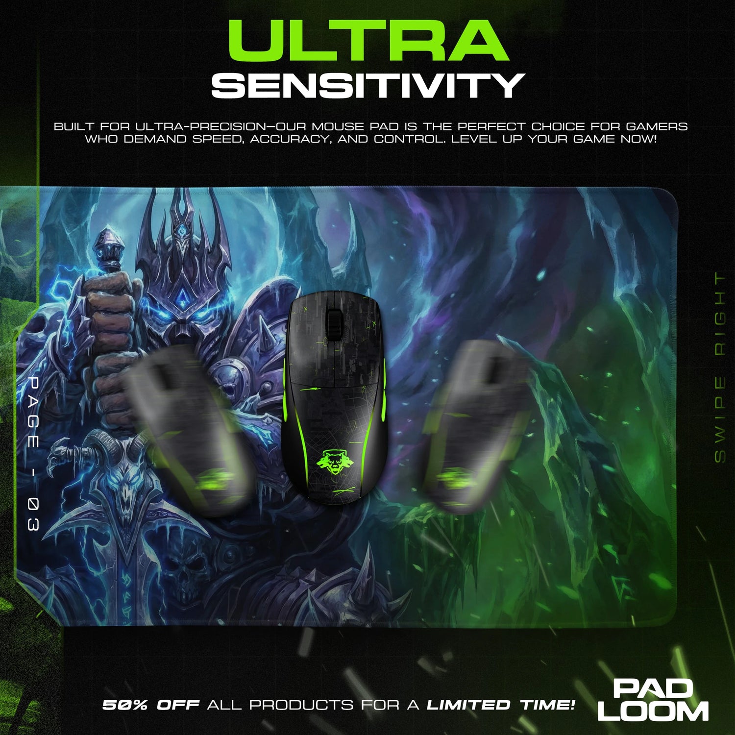 Lich King Frostmourne Mouse Pad - Warcraft Desk Mat