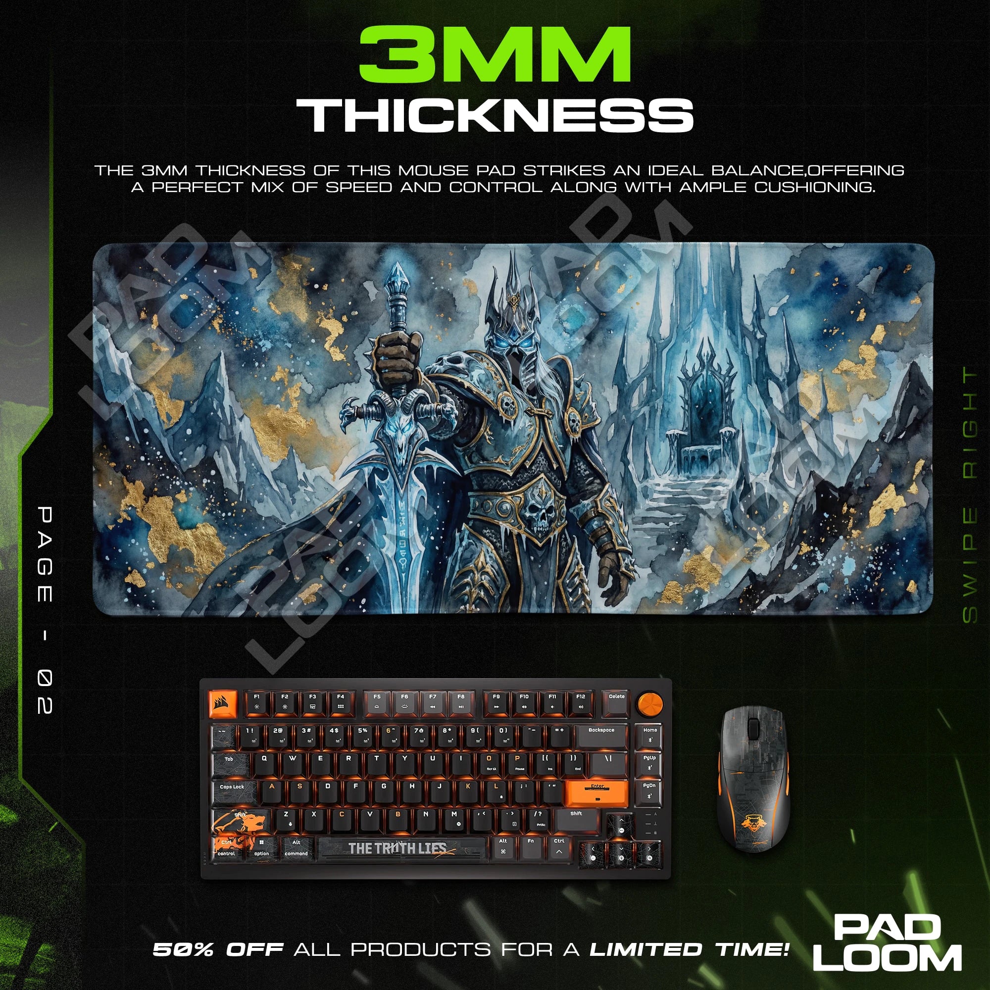 Lich King Frozen Vigil Mouse Pad - Warcraft Desk Mat