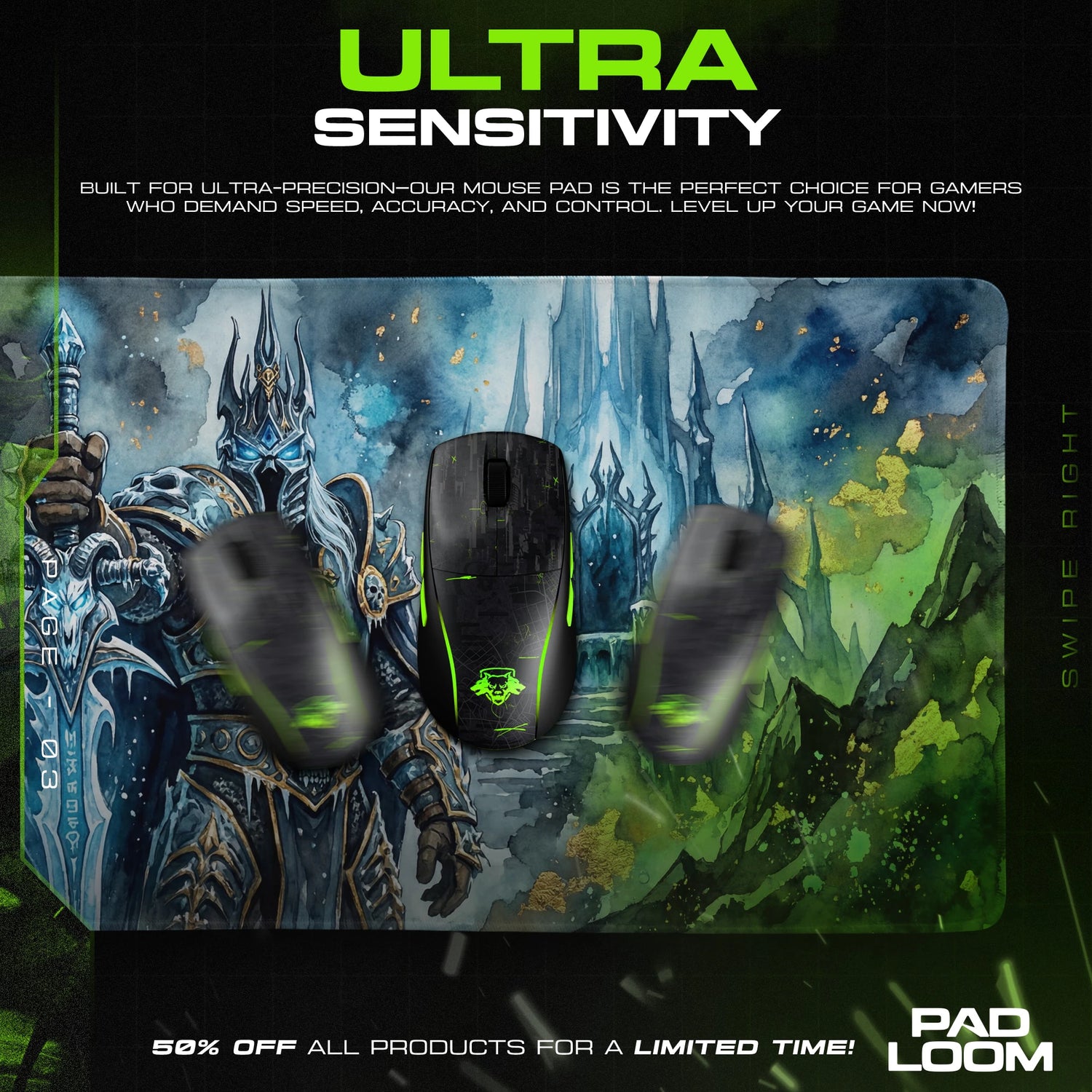 Lich King Frozen Vigil Mouse Pad - Warcraft Desk Mat
