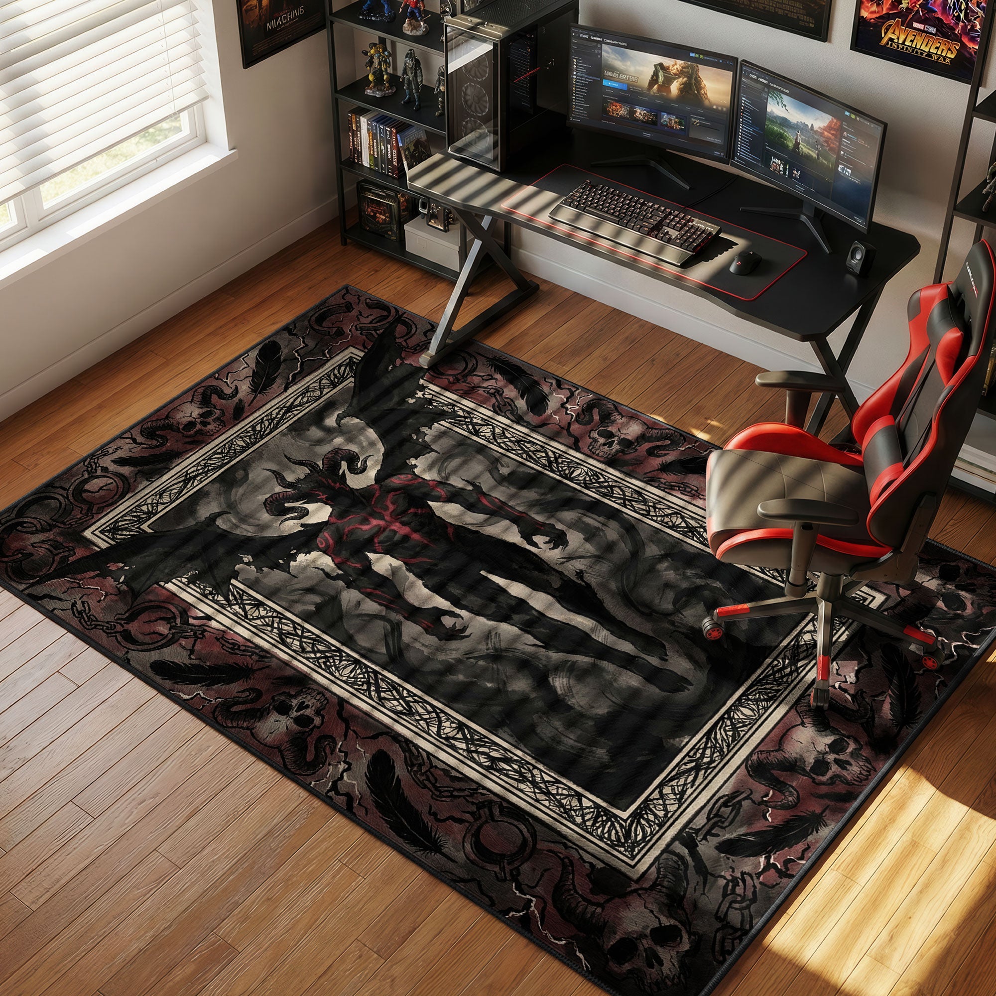 Liebe Devil Form Black Clover Chair rug — main product view