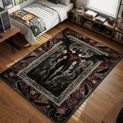 Liebe Devil Form Gothic Rug - Black Clover Chair Mat