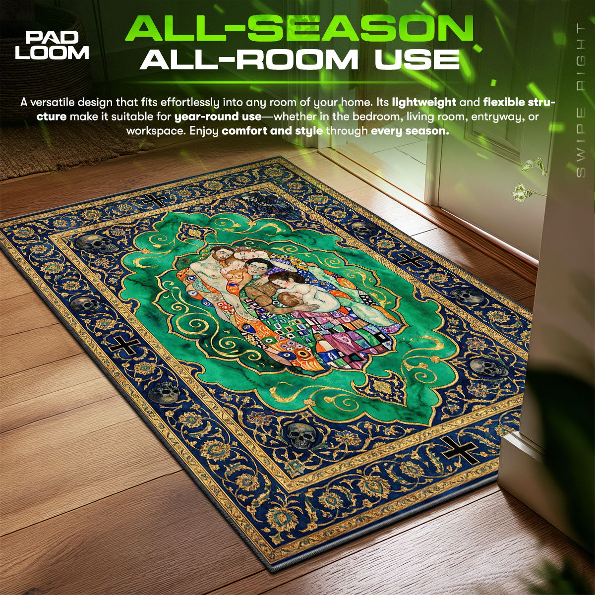 Detailed close-up of Life rug pattern
