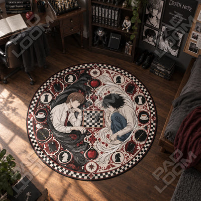 Light and L Chess Round Rug - Death Note Chair Mat
