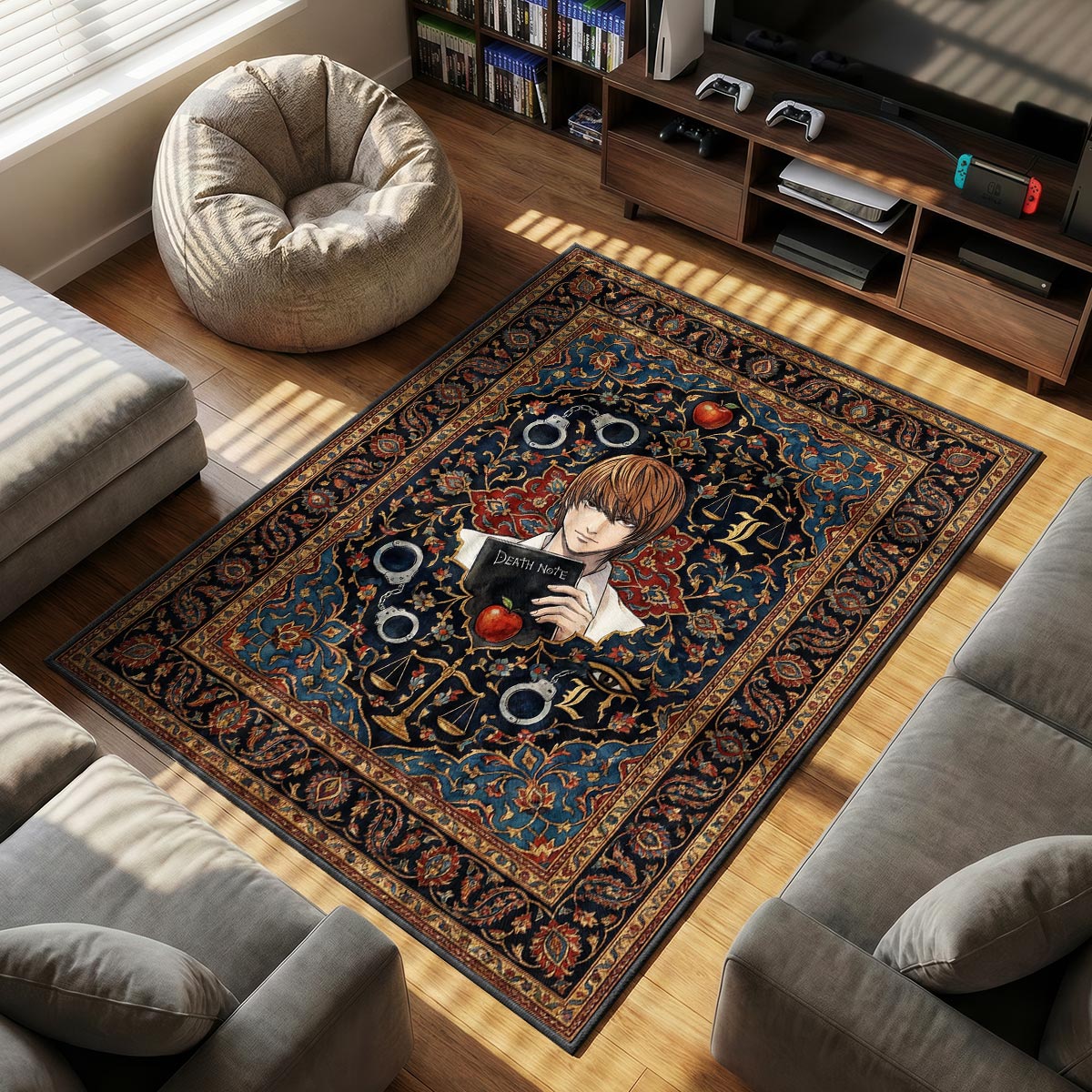Death Note Rug God of the New World Rug - Death Note Chair Mat | Padloom
