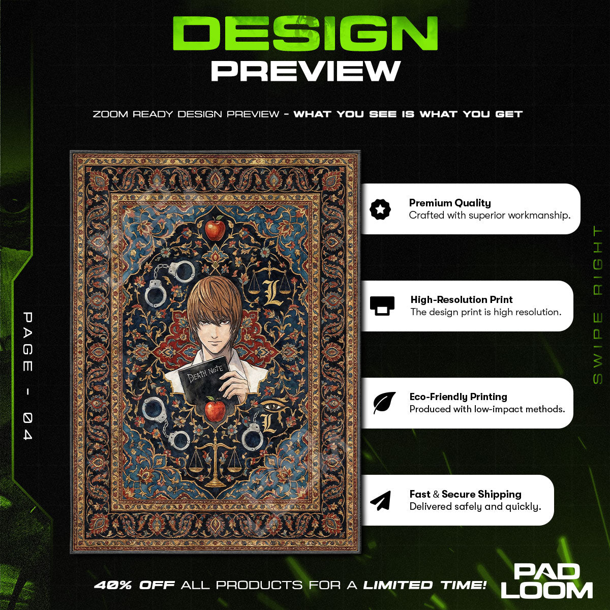 God of the New World Rug - Death Note Chair Mat