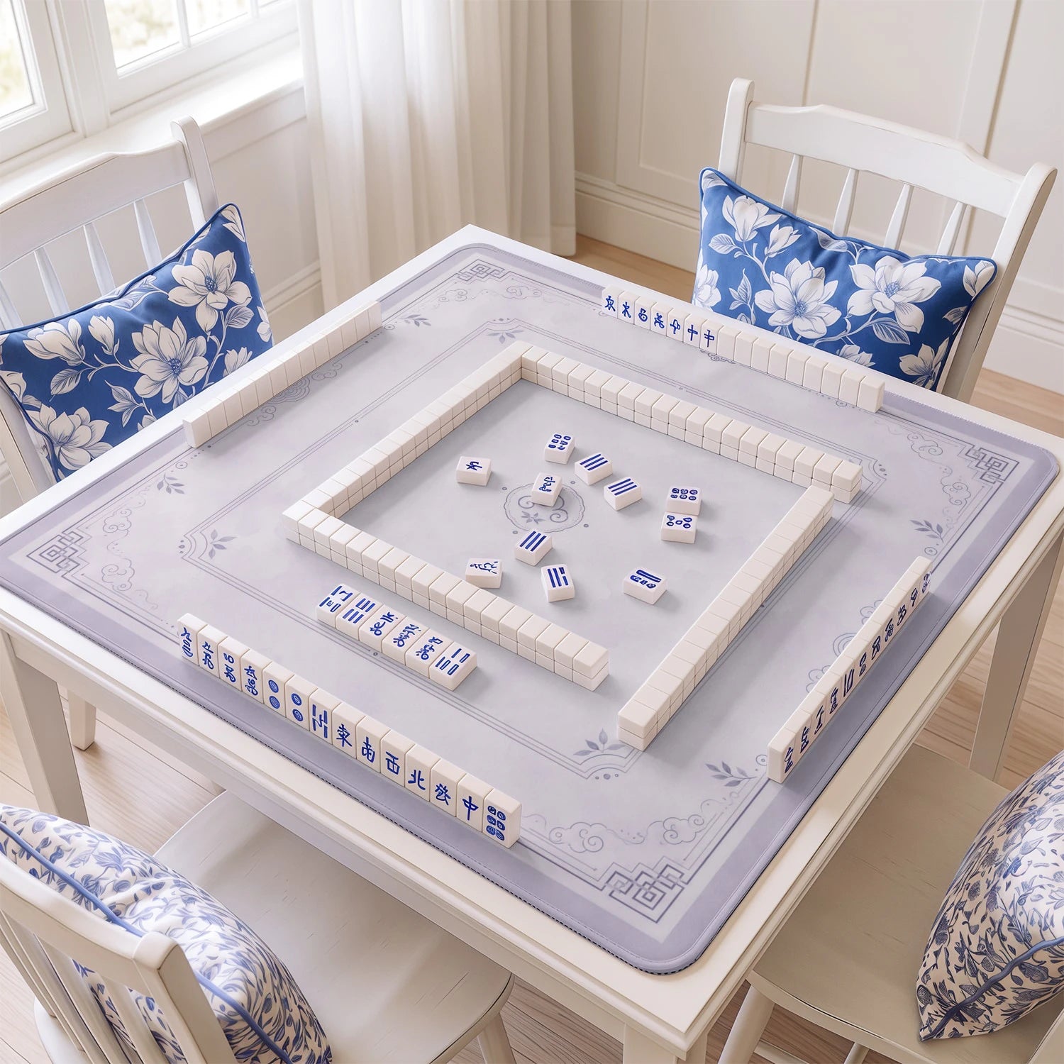 Lilac Cloud Chinoiserie Mahjong Mat - Mahjong