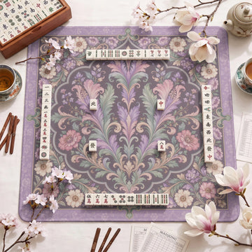 Lilac Damask Mahjong Mat – neoprene mah jongg table mat
