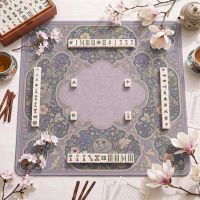 Flieder Britisch-Kurzhaar Mahjong-Matte - Mah-Jongg Tischmatte
