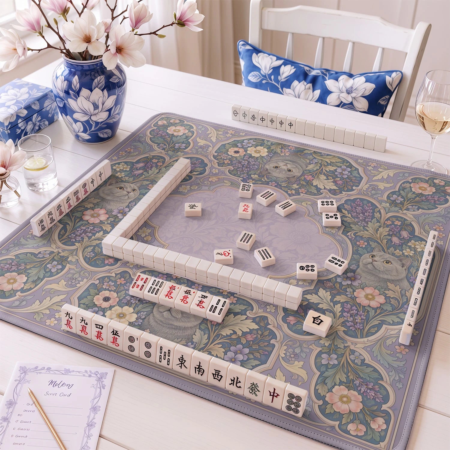 Lilac Shorthair mahjong mat – M (60x60 cm) and L (81x81 cm) sizes
