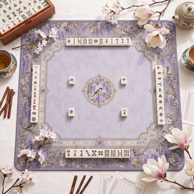 Flieder-Spatz Mahjong-Matte - Mah-Jongg Tischmatte